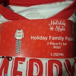 Holiday Style Boys' Red and White Pajama Set